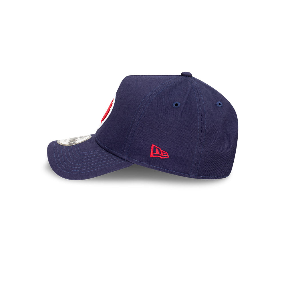 Brooklyn Nets Hat - Navy Blue Pinot White 9Forty A-Frame NBA Snapback Cap - New Era